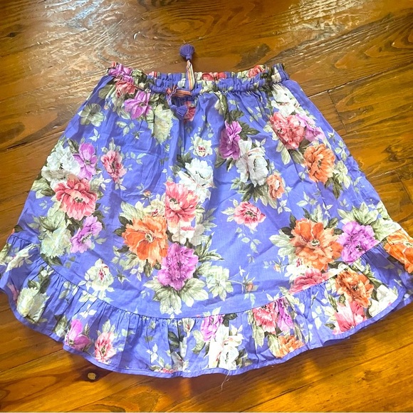 Zimmermann Girls Purple Floral Pattie Skirt with Ruffle Hem size 10 - Picture 3 of 13